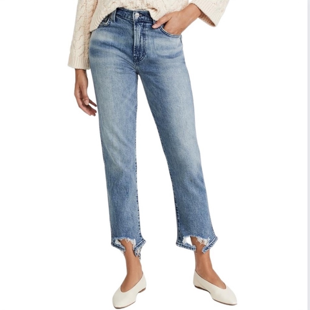 7 for all Mankind high waist cropped straight jeans